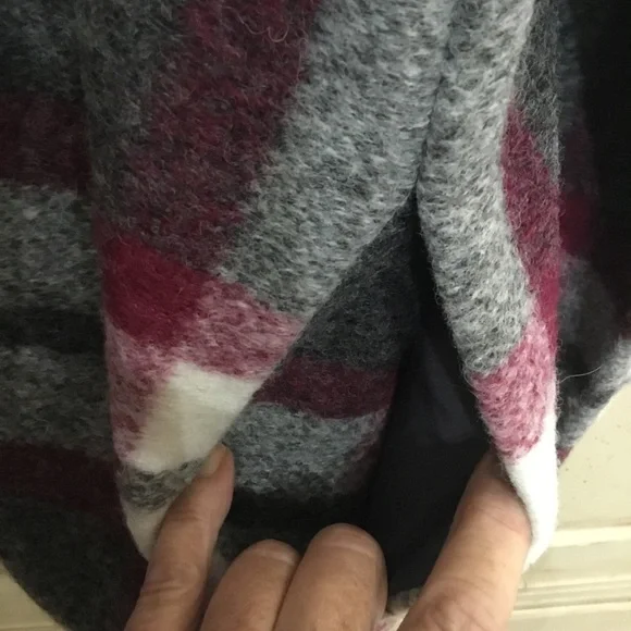 Max Studio Women’s Wool Blend Gray Plaid Open Front Jacket Coat Size L - Picture 4 of 6